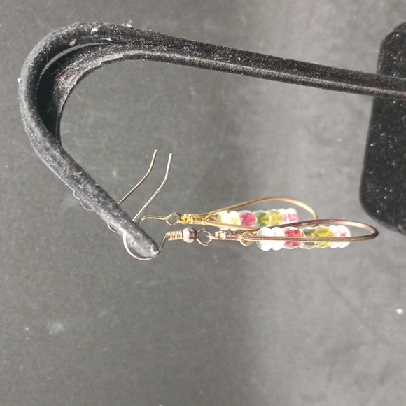 No Brand Teardrop Shaped Beaded Dangle Earrings - Picture 2 of 3